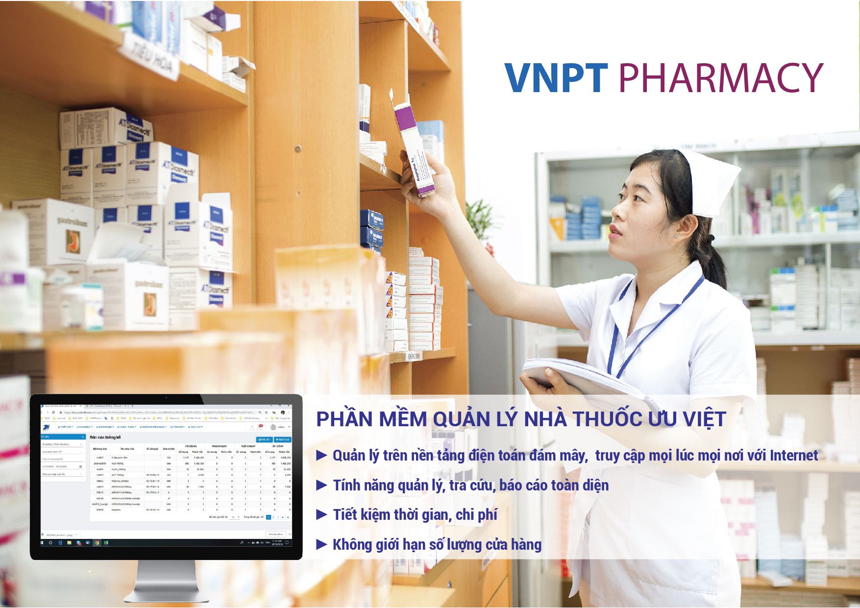 Phần mềm quản lý kho của VNPT Pharmacy cũng là sự lựa chọn tốt cho các nhà thuốc